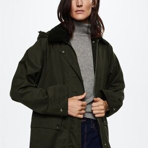 Mango Dark Green Utility Jacket